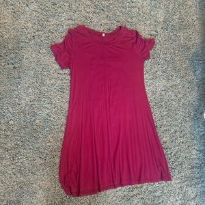Deep purple plum knee high small dress. Comfy!